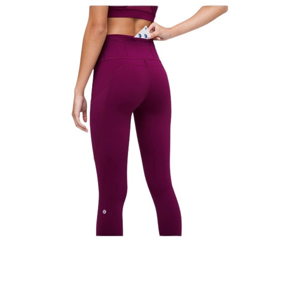 Lululemon Fast and Free leggings in cognac red - Picture 2 of 6